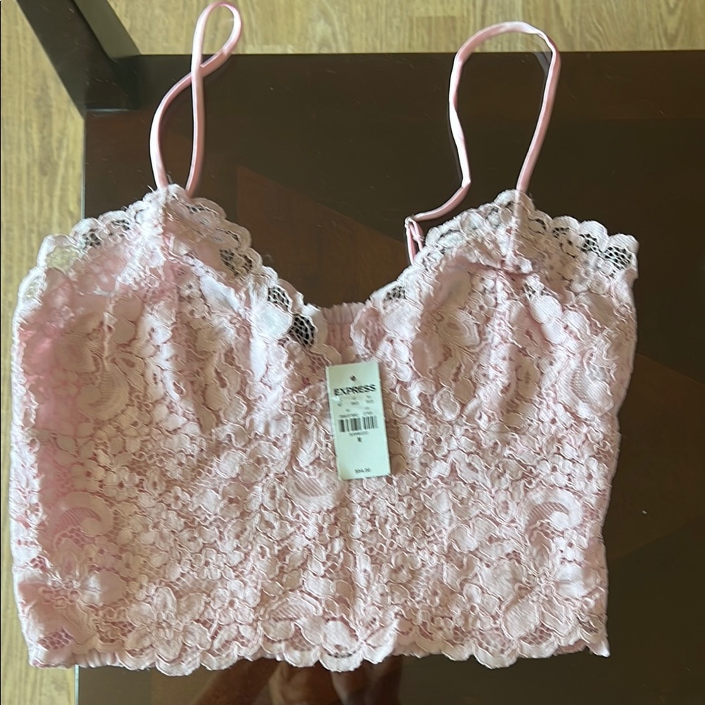 Express Pink Lace Bralette